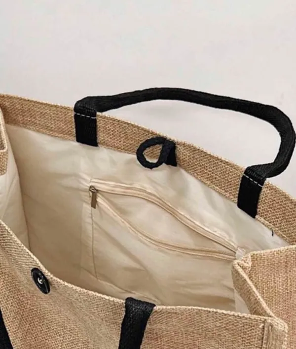 1pc Khaki Reusable Canvas Tote Bag For Women With Star, Heart, Swiftie Letter Print, Convenient For Outing - Image 6