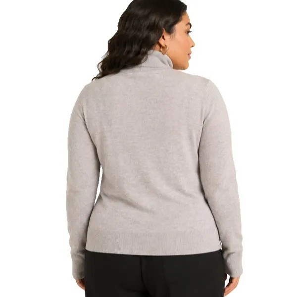 Free Assembly Womens Sweater Size L Heather Grey Ribbed Turtleneck Knit Classic - Image 7