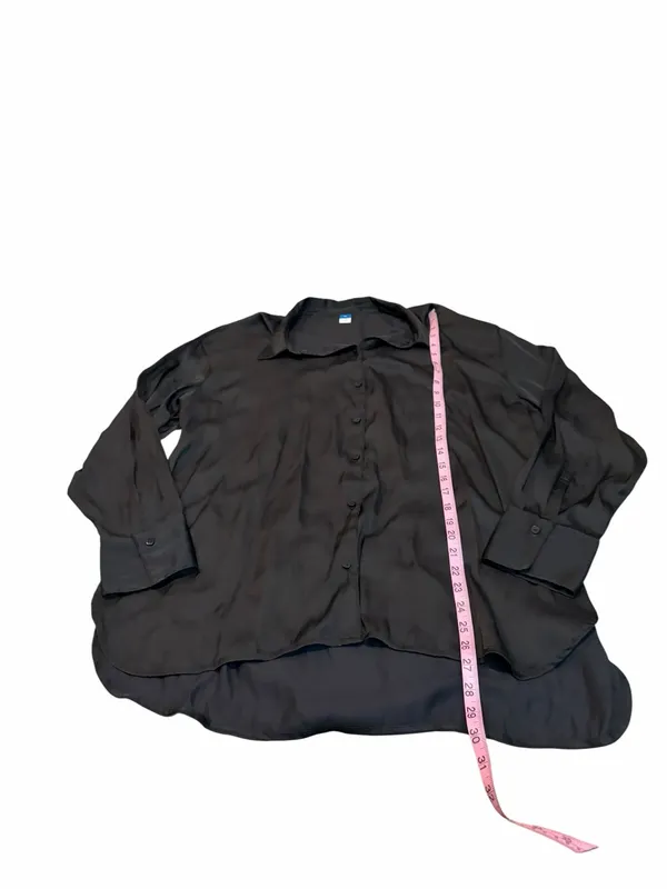 OLD NAVY silky black button down - Image 2