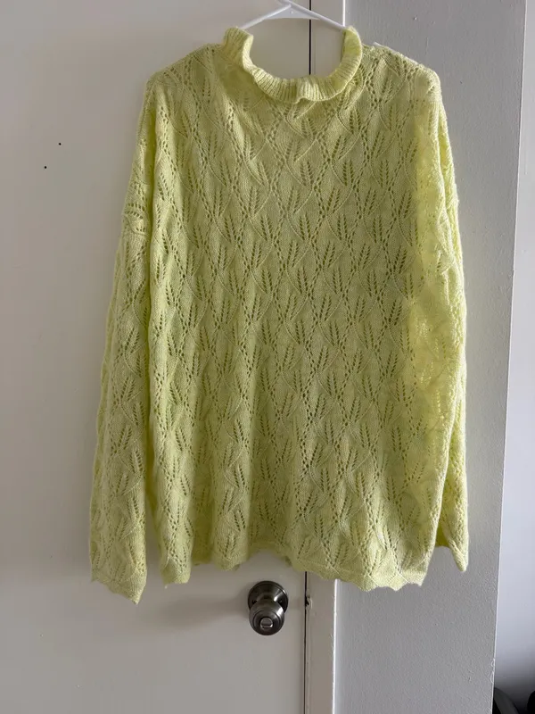 Rumored Bright Yellow Ruffle Trim Cardigan - Image 4