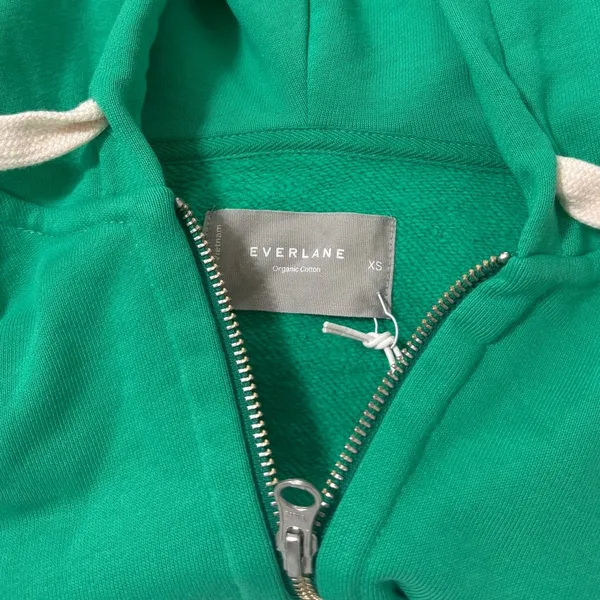 Everlane The Track Organic Cotton Hoodie in Bright Jade size XS NWT - Image 7