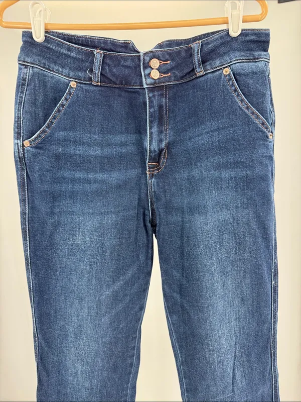 Rock & Roll Denim Women's Blue Boot Cut Jeans 30x34 med wash western high rise - Image 7