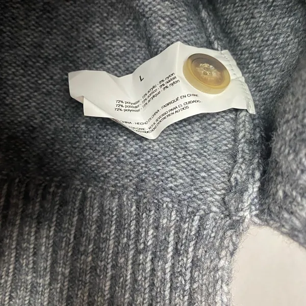 Ella Moss Boyfriend academia Cozy Sweater cottagecore gray Women's Cardigan L - Image 3