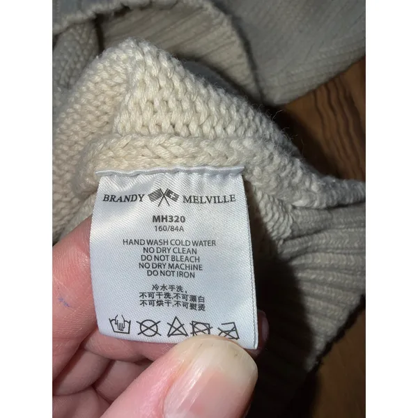 Brandy Melville Sweater Womens One Size Creak 100% Cotton Knit Crewneck classic‎ - Image 4