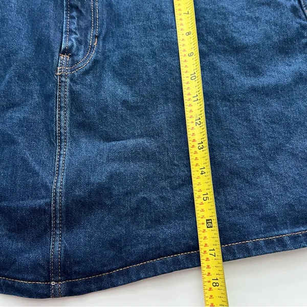 Reformation Lydia High Rise Denim Mini Skirt dark wash blue 32 - Image 6