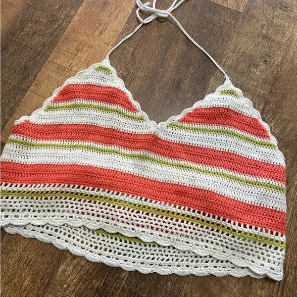 Aerie multicolored crochet halter tank top - Image 2