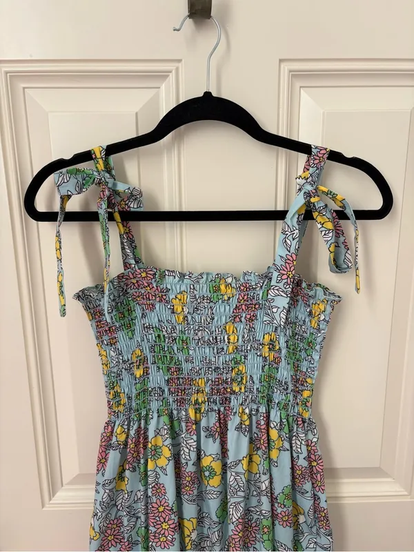 70/21 Floral Smocked Midi Dress Size Medium - Image 2