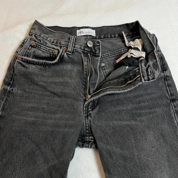Zara Mid Rise Straight Leg Jeans Size 2 Casual Y2K Cotton Grunge 90s 2000s - Image 5