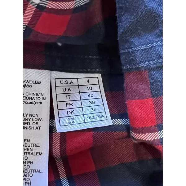 Brooks Brothers Red Fleece Button-down Shirt Women's Size 4 Red Plaid Ruffle‎ - Image 14