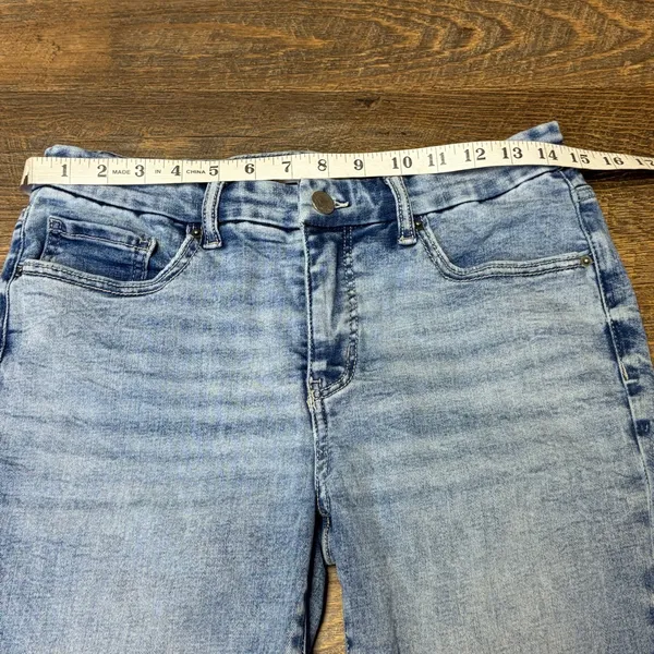 BKE Monroe Universal Upper Slim Thigh Mid Rise Skinny Jeans Women 29x32 Distress - Image 3