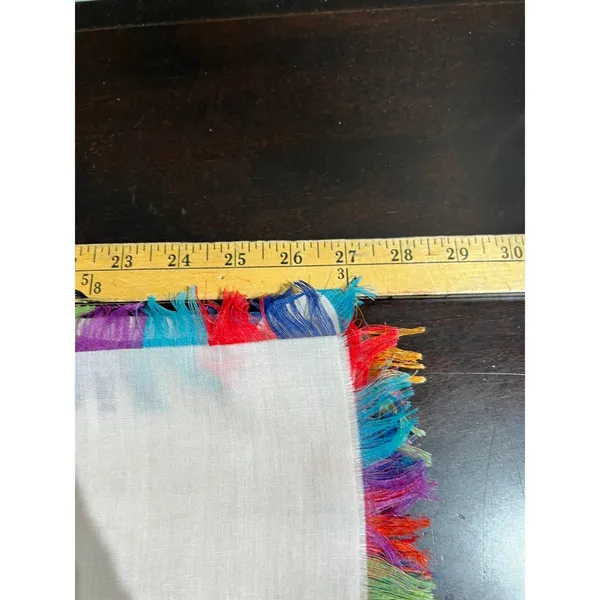 Anna & Ava Boho Multicolor Fringe Scarf Lightweight Neutral Wrap Festival Travel From India - Image 7