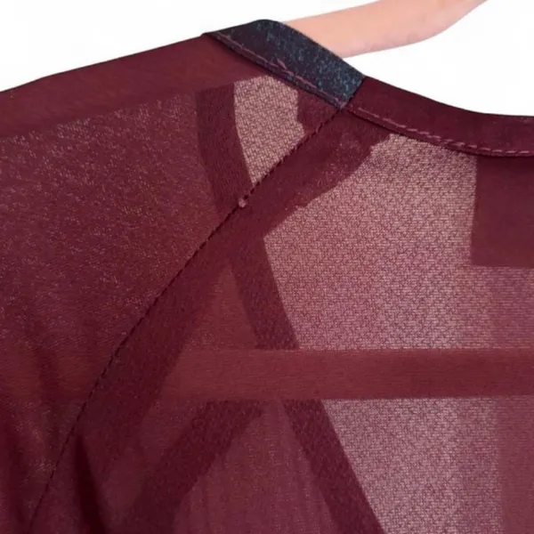 In Roads Burgundy Vintage MIDI Dress with Tie Waist and Short Sleeves - Image 5
