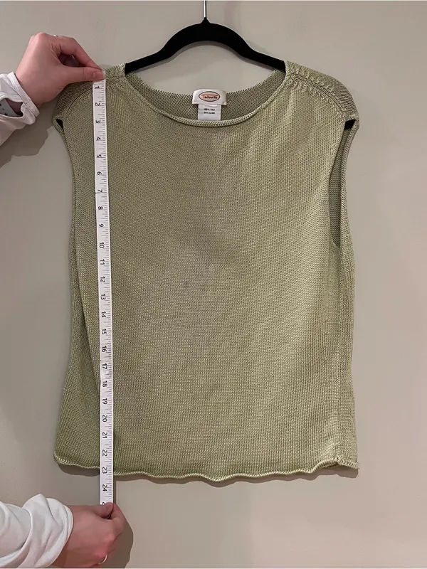 Talbots Green Knit Sleeveless Top - Image 4