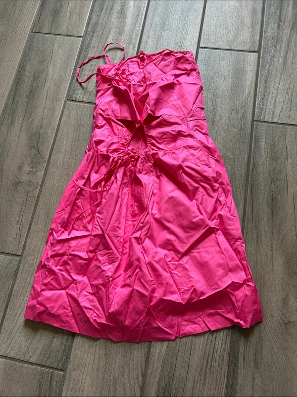 Frame Denim Hot Pink Spaghetti-Strap Mini Dress - Image 3