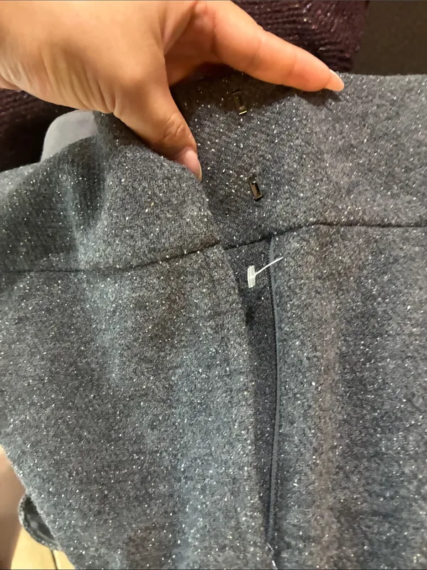 COS Charcoal Grey Wide-Leg Trousers size small wool blend - Image 9