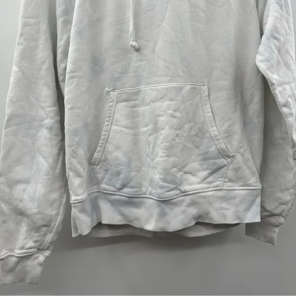 Reformation Tanner White & Blue Light Tie‎ Dye Long Sleeve Hoodie in Tornado XS - Image 4