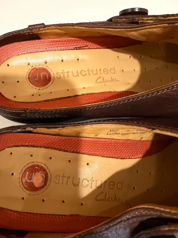 Clarks Un unstructured Un.Loop Leather Mules Clogs Shoes Brown Women's Sz 8 M EU - Image 9