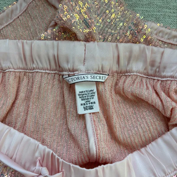 Victoria's Secret Sequin Pajama Shorts Small Pink Iridescent Glam Coquette - Image 3