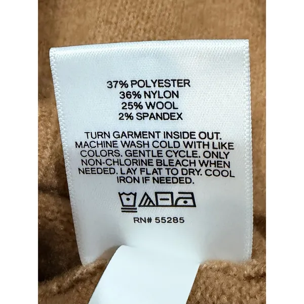 Express Sweater Womens S Tan Novelty Button‎ Off The Shoulder Oversized NWT - Image 8