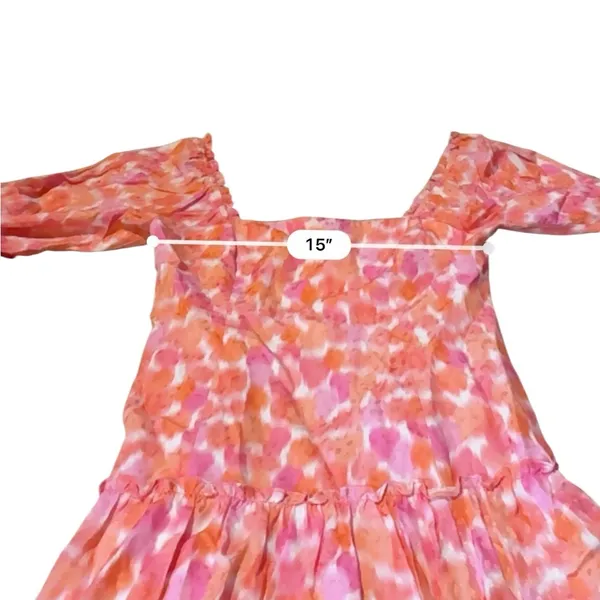 Amanda Uprichard‎ Mini Dress Women’s Size Small Pink Orange Long Sleeve Ruffle - Image 8