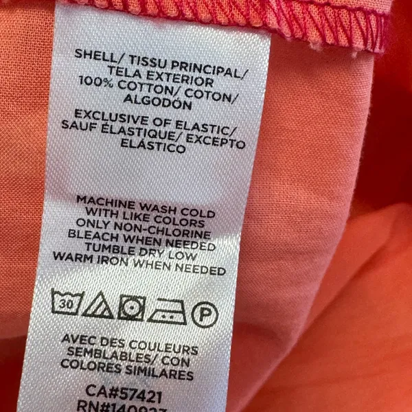LOFT Outlet Colorblock Smocked Tiered Maxi Dress Red Pink XS Boho Cotton Summer - Image 7