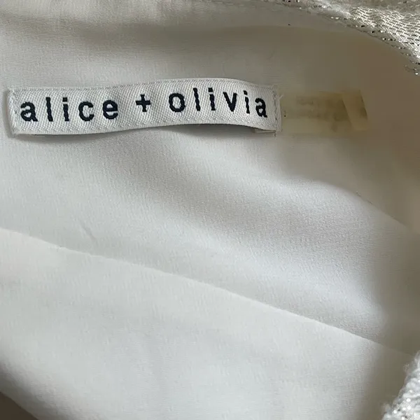 Alice and Olivia Mea Lantern Ivory Sparkling Party Dress - Image 11