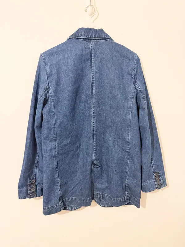 Reformation Elsa Relaxed Denim Blazer Owens Wash Blue Size XS - Image 5