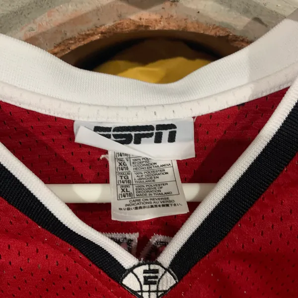Y2K Early 2000s Red/Black/White ESPN Jersey Tank #1 - Image 4