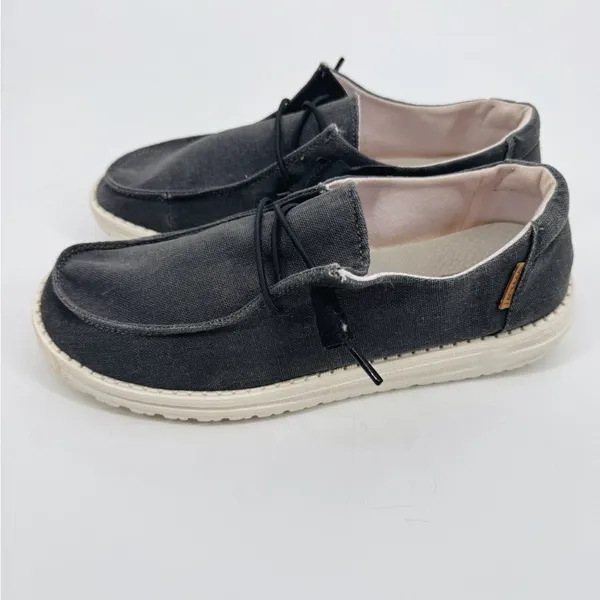 Hey Dude Shoes Womens Wendy Slip-On Shoes Chambray Off Black‎ Size 8 - Image 3