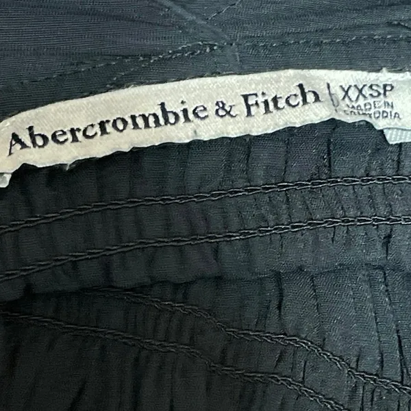 Abercrombie & Fitch Womens Black Sleeveless Smocked Flowy Midi A-line Dress XXSP - Image 4
