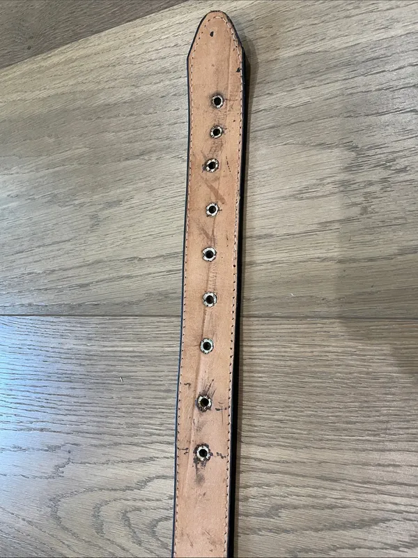Black & Silver Wester Belt Embroidered Size 38 Unisex - Image 8