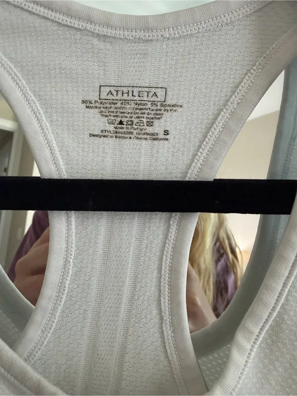 Athleta White Racerback Ruched Workout Tank - Image 4