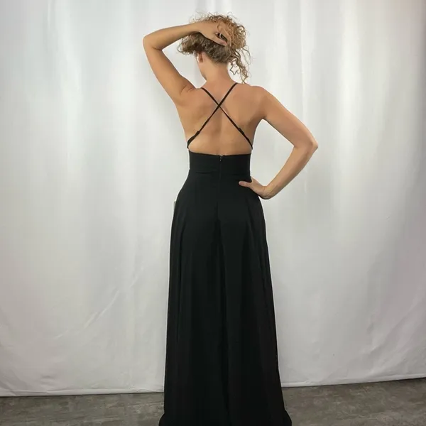 NWT Lulus Dreamy Romance‎ Backless Maxi Dress in Black Size Extra Small - Image 4