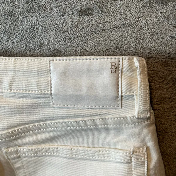 R13 Allison Skinny‎ Jeans Garret White Size 28 Distressed - Image 5
