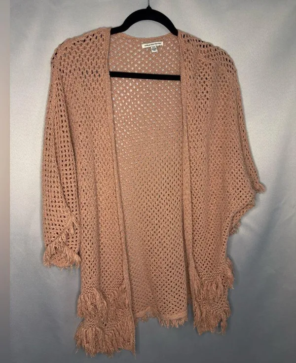 AMERICAN EAGLE OUTFITTERS Fringe 3/4 Sleeve Oversized Women's Cardigan Size M - Image 3