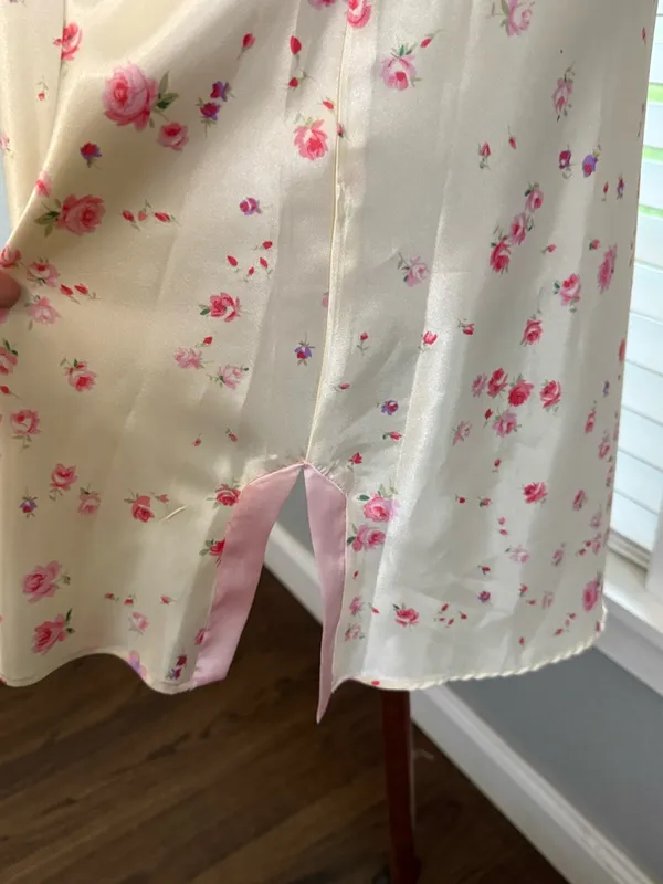 NWT Coquette Satin Floral Slip Dress Shoulder Ties Size XL - Image 5