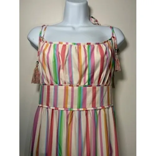 Chicwish Maxi Dress Multicolor Striped Tassel Tiered Boutique Summer Boho XL - Image 2