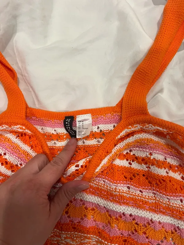 wild fable Orange, Pink & White Knit Crop Tank - Image 3