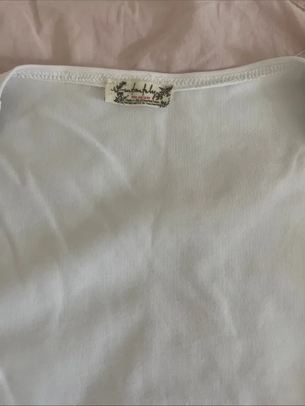 Free People White Square-Neck Short Sleeve Bodysuit - Image 6