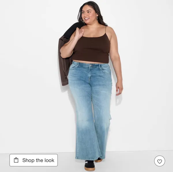 Women's Mid-Rise Flare Curvy Jeans - Wild Fable™ Light Wash 26 / 32 - Image 2