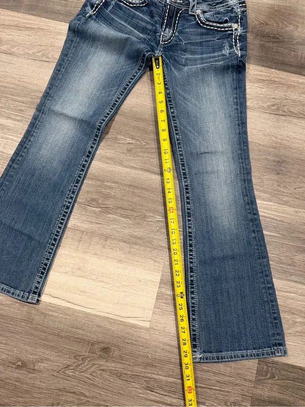 Miss Me Women’s Low Rise Boot Jeans With Stitching Detail Size 29 - Image 8