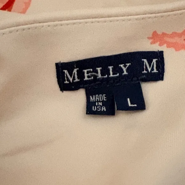 Melly M Starfish Print Shift Dress Large White‎ Coral Excellent Nautical - Image 4