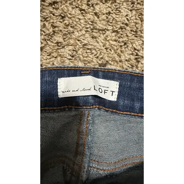 Ann Taylor LOFT Curvy Straight Leg Jeans Medium Wash Blue Denim Tall Size 27/4T - Image 2