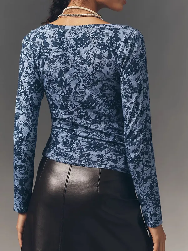 Anthropologie Pilcro Long-Sleeve Cinched V-Neck Top - Image 2
