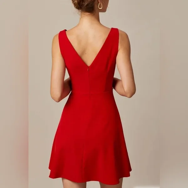 RIHOAS The Red Boat Neck High Waisted Mini Dress Small Red NWT IN PACKAGE - Image 2