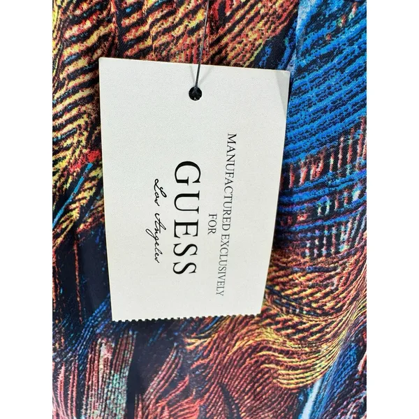 GUESS Jet Black Multi Maxi Dress Size L NWT Halter Neck Backless Boho Glam‎ - Image 5