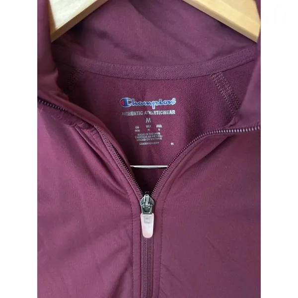 Champion Purple High Low Quarter Zip Running Pullover Medium - Image 3