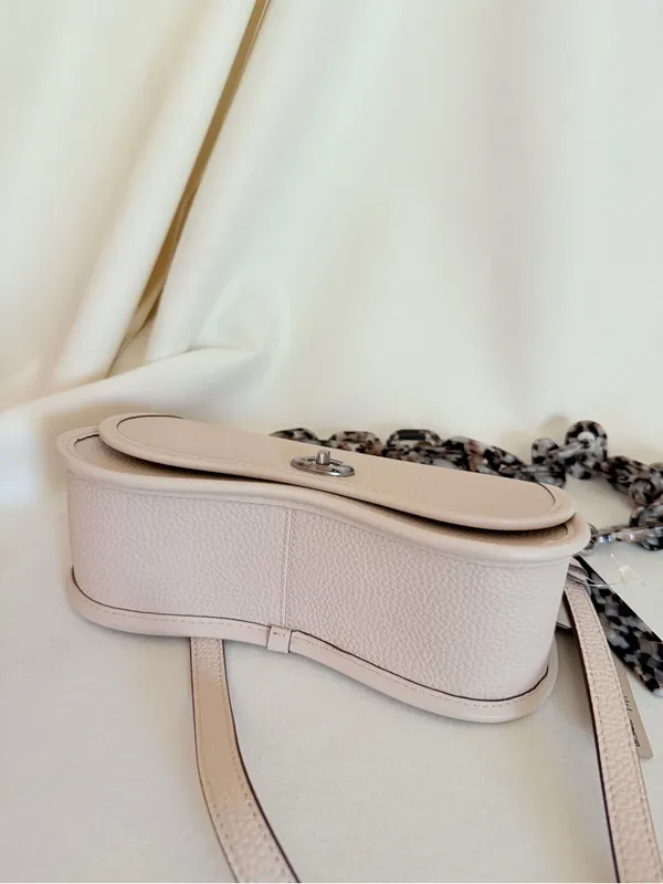 Coach Coachtopia Wavy Dinky Bag w/ 2 Straps in Silver/Cloud Pebble Leather ck113 - Image 5
