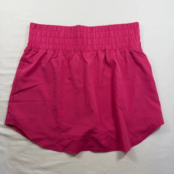 Pinspark Hot Pink Athletic Skort Smocked Waist Built-in Shorts Womens Medium NEW - Image 8