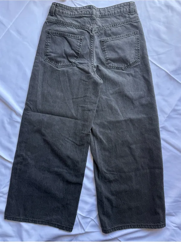 Divided by H&M Wide Leg Black Denim Jeans Size 0 - Image 4